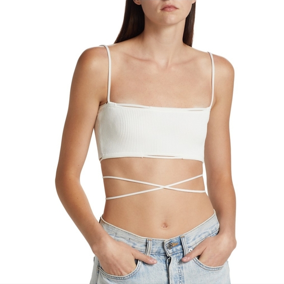 Christopher Esber Cropped Wraparound Tie Top. Size Medium in Ivory. Brand new. - Picture 2 of 4